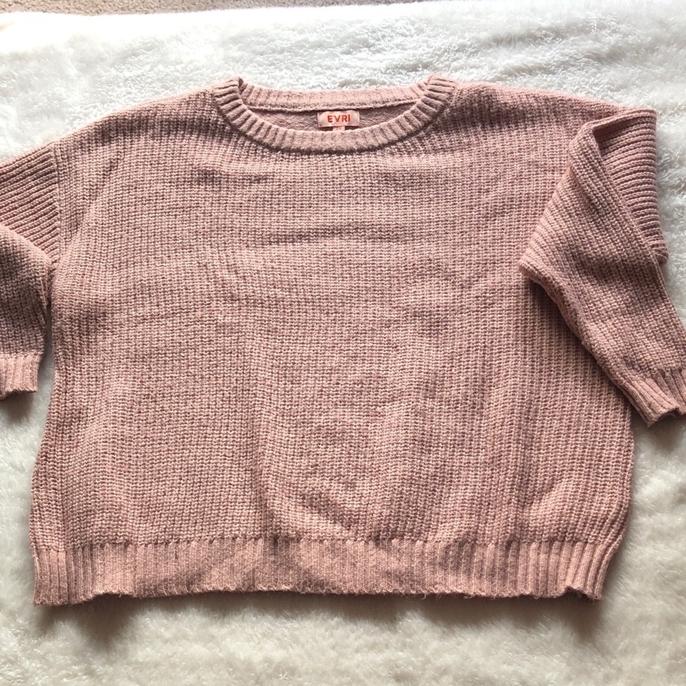 EVRI Women's Blush Pink Crew Neck Sweater